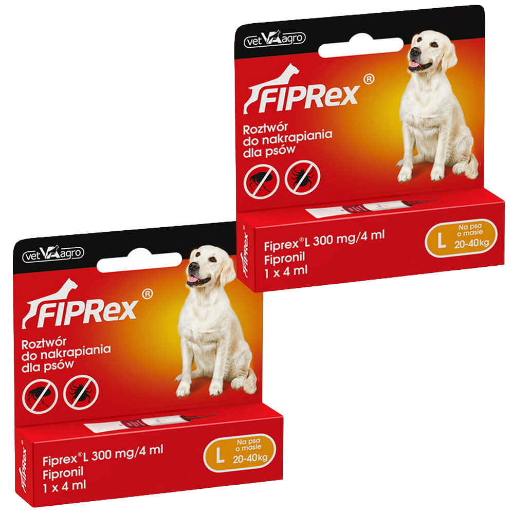 Fiprex L KROPLE na Pchły Kleszcze dla Psa 20-40kg 2x4ml